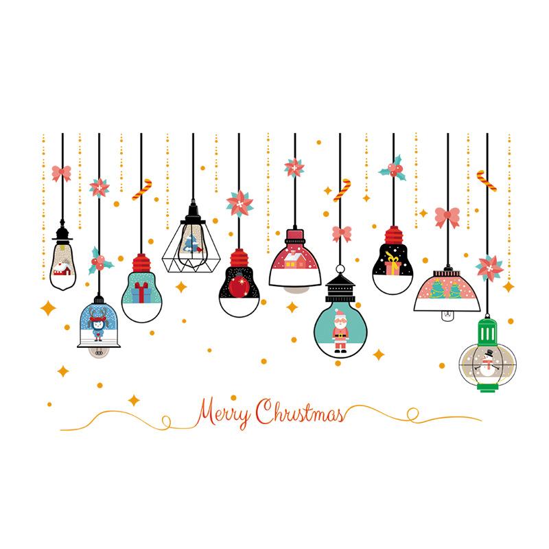 Christmas Light Bulb Decorations, Glass Window Stickers, Subway Decoration Light Bulb Window Decorations, Event Atmosphere Stickers