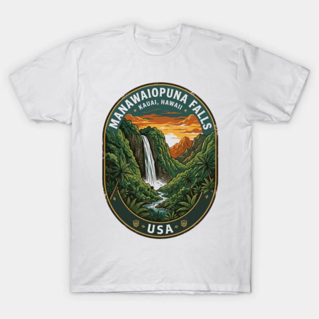 Unisexawaiopuna Falls T Shirt Vintage Stylish Versatile Streetwear Casual Soft Top For Everyday Wear Graphic Unisex