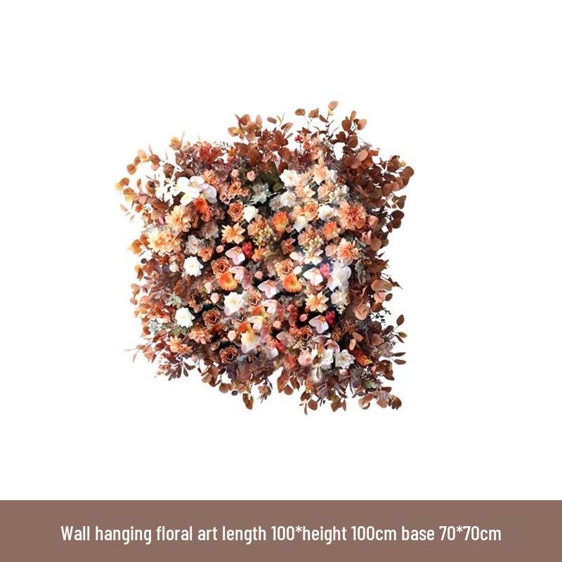 Retro Brown Floral Silk Flower Wall Hanging for Weddings and Events