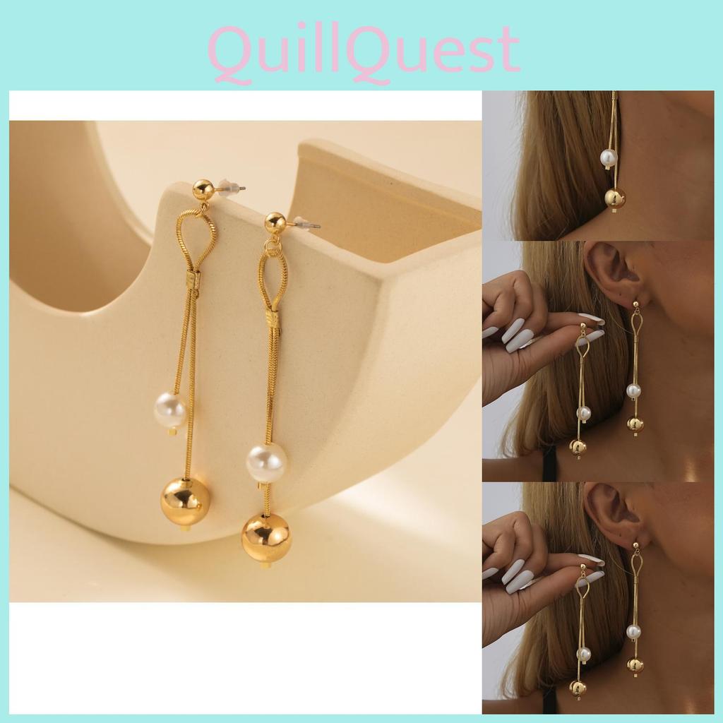 Trend 2023 New Asymmetrical Pearl Earrings Gold Plated Design