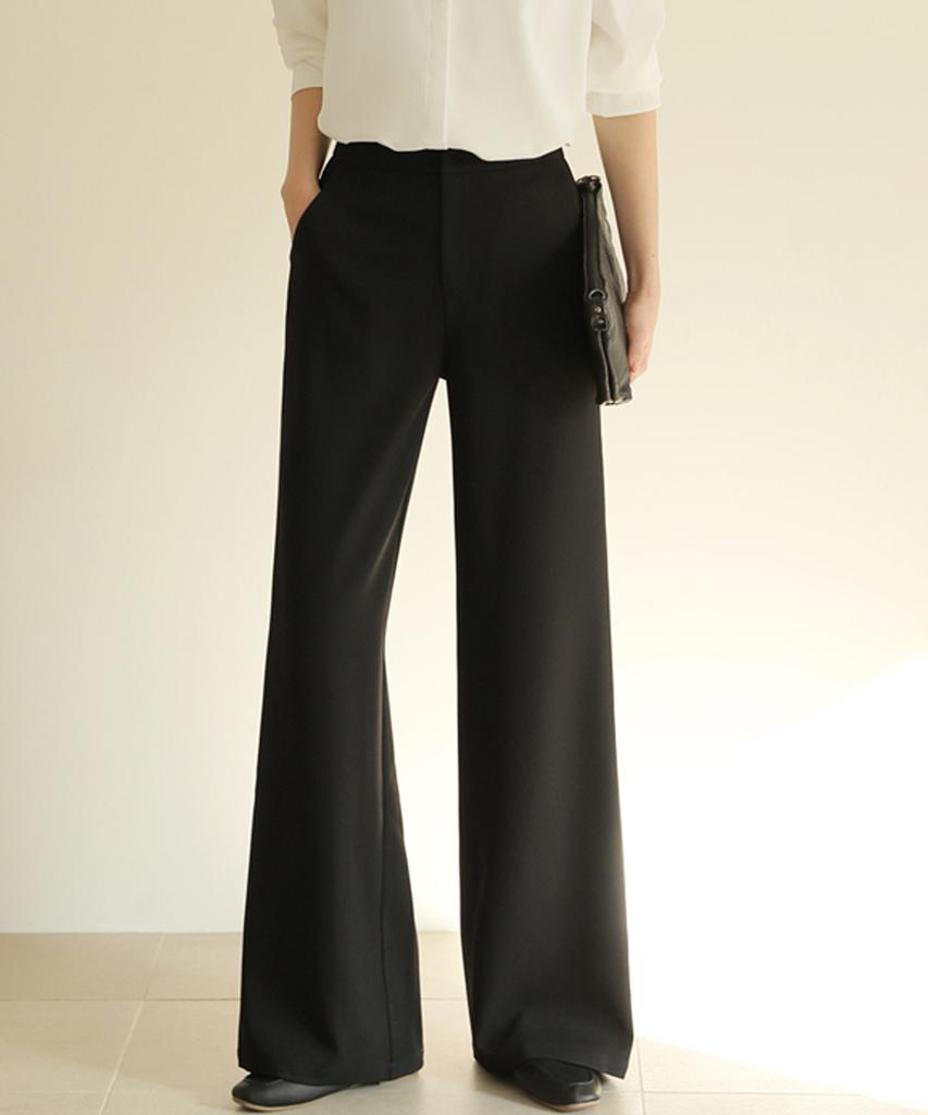 Ppaeppae Back Elastic Wide Long Slacks