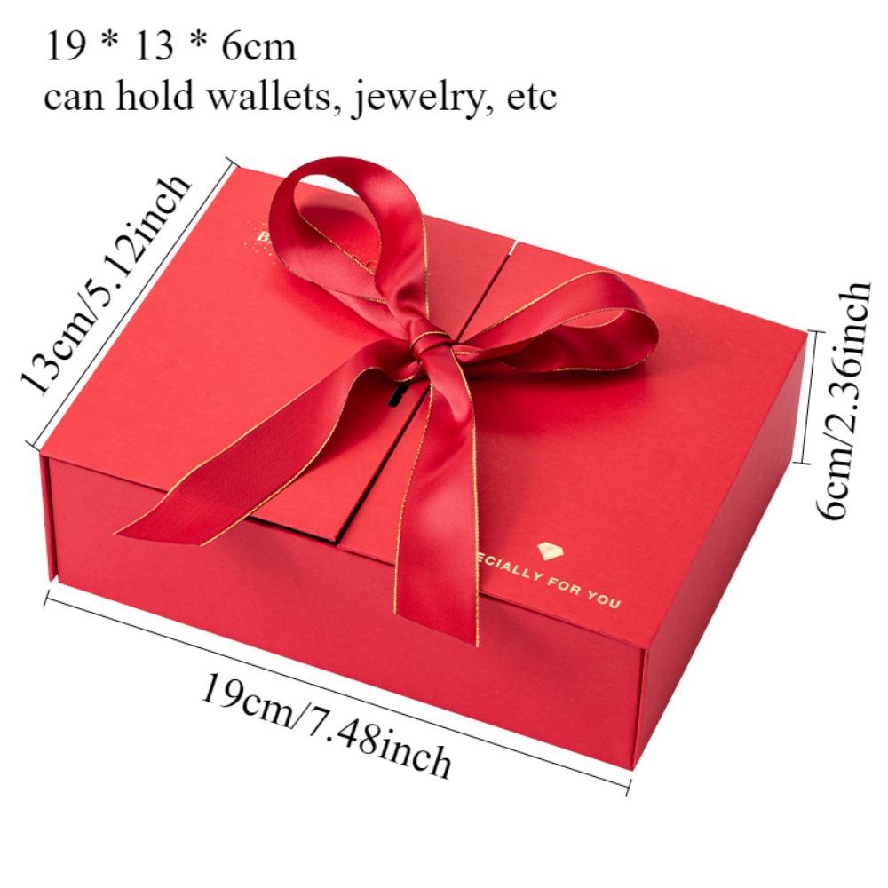 

Новогодняя красная подарочная коробка, двойная ручная подарочная коробка, большой размер, креативная подарочная коробка, упаковочная коробка для празднования весеннего фестиваля 19 * 13 * 6cm