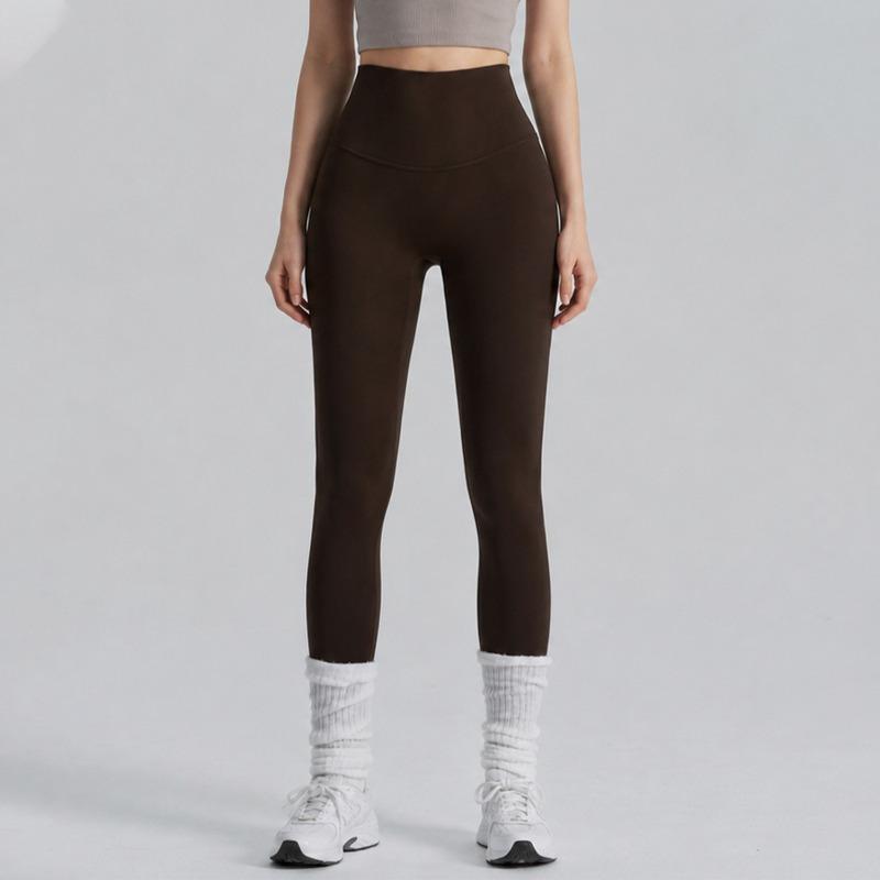 High waist yoga trousers tight hip lift hip yoga pants peach hip high elastic sports leggings women's thin outer wear