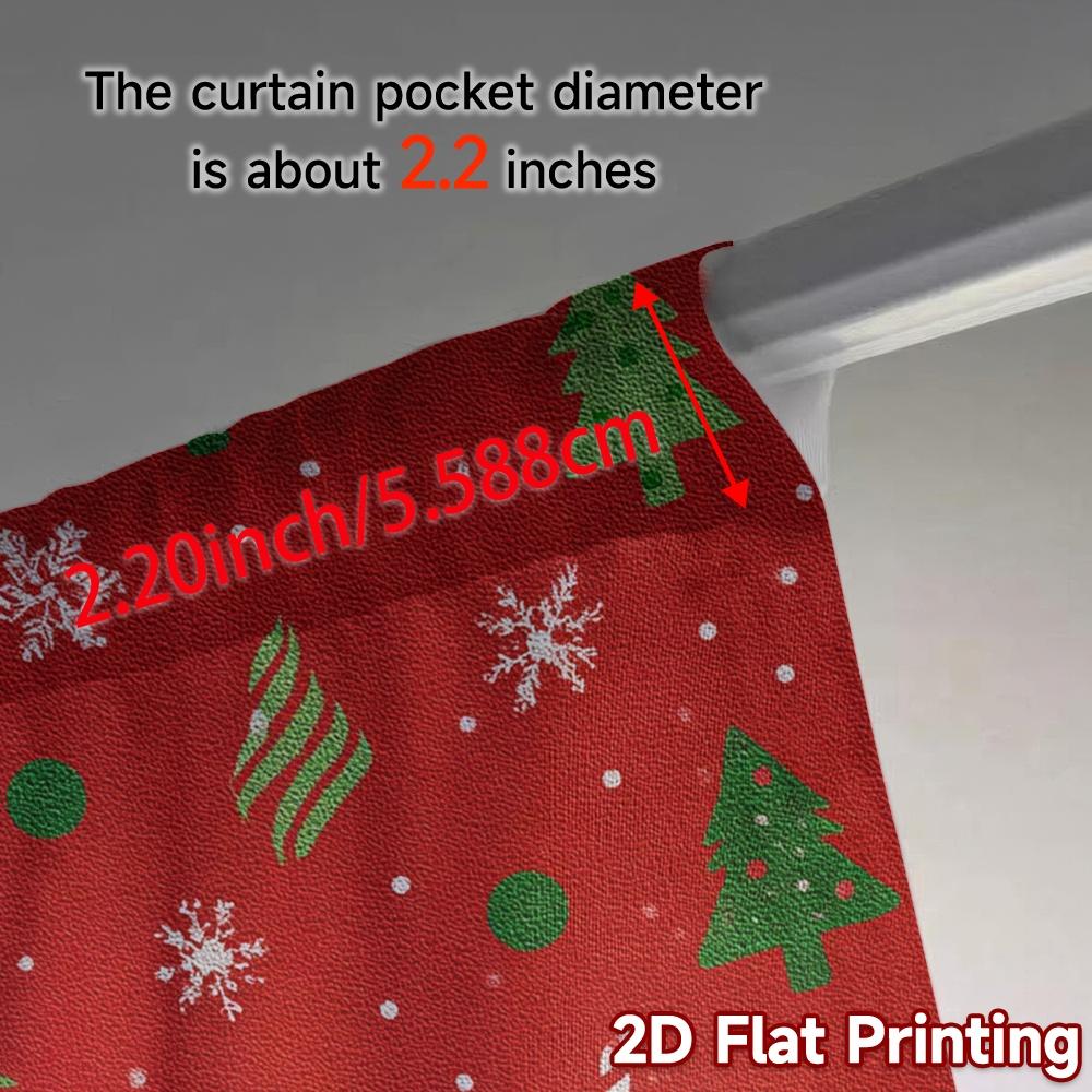 2D Flat Printing  JIT 2pcs   Curtains (Without Rod) FestiveGreeting Chic Curtains Digital Printed Versatile Polyester Fabric