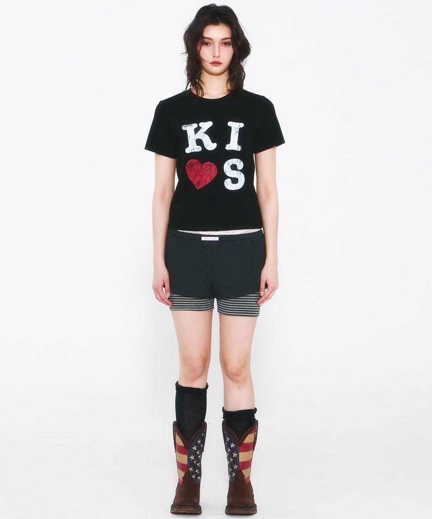 Kimseupeulesikoteunmakes Kiss Mar Logo T-Shirt Black