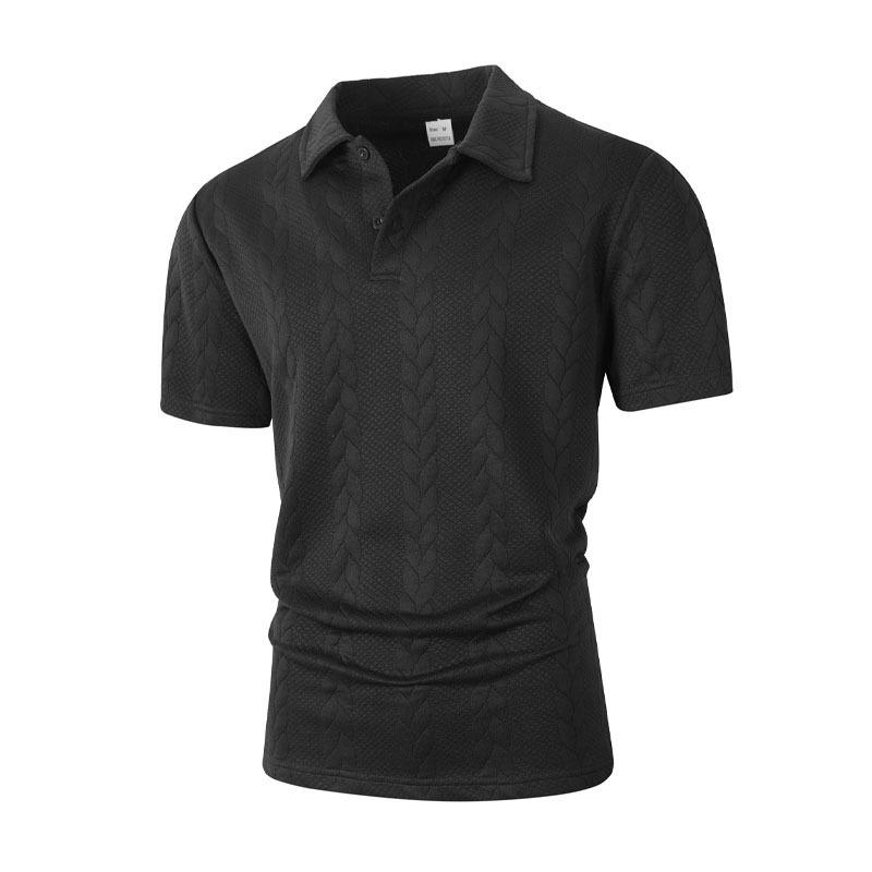 Spring and Summer Jacquard Multi-color Casual T-shirt Lapel Men's Solid Color Fashion Sports Top Short-sleeved Polo Shirt