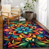1 Stück Vintage Mandala Blumenmuster Bereichsteppiche Faser Teppichmatten Badezimmermatte Schlafzimmer Wohnzimmer Böhmischer Stil Heimdekoration