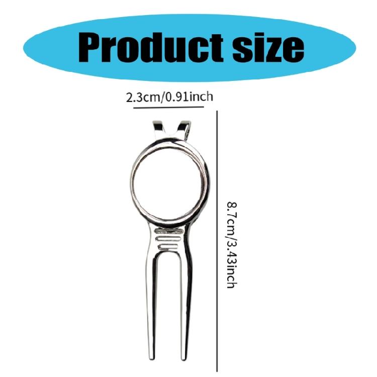 Aluminum Alloy Golf Repair Pitch Fork Tool Golfs Divot Repair Tool with Magnetic Putting Green Fork Golfs Accessory