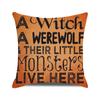 Halloween Decorative Cushion Cover Pumpkin Bat Wizard Ghost Pillowcase Suitable for Home Living Room Sofa Room Decoration