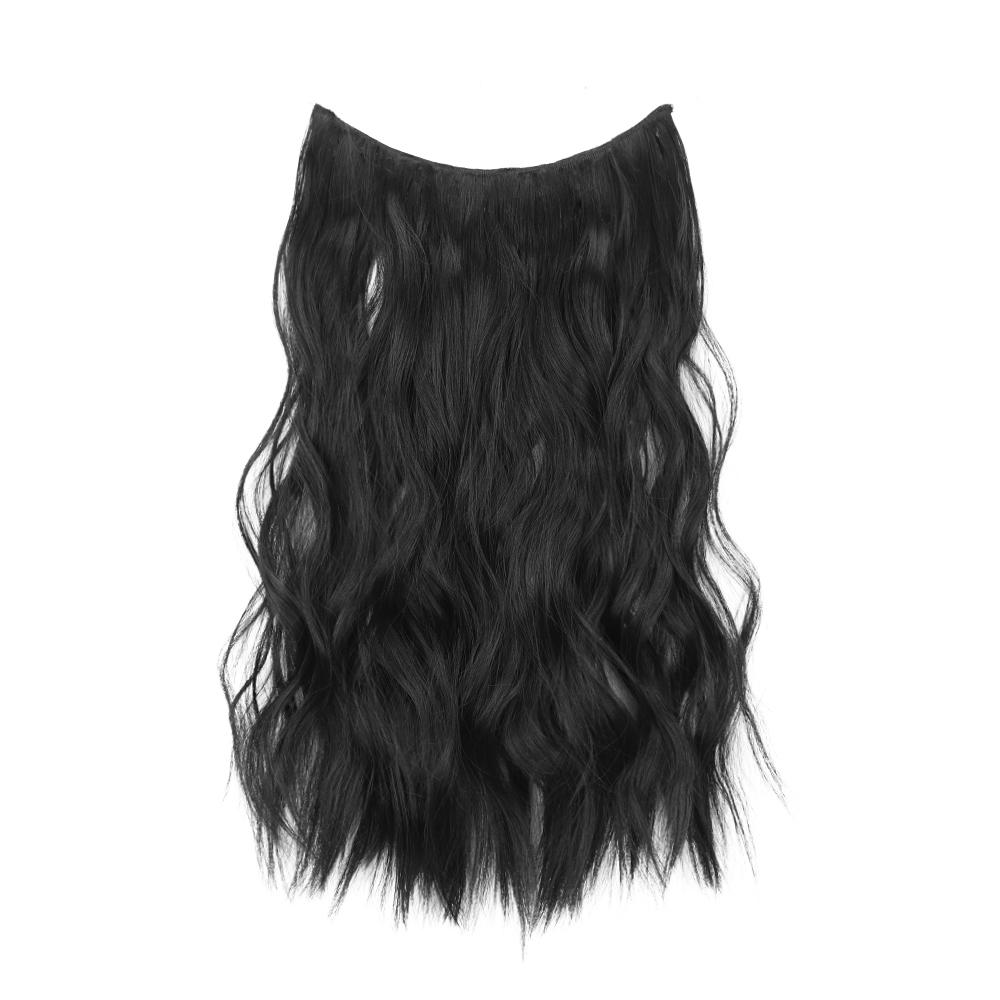 

XINRAN Женская мода Натуральные волнистые шиньон с зажимами и невидимой проволокой Синтетическое волокно Волнистые наращивание волос Повседневная одежда 55 cm