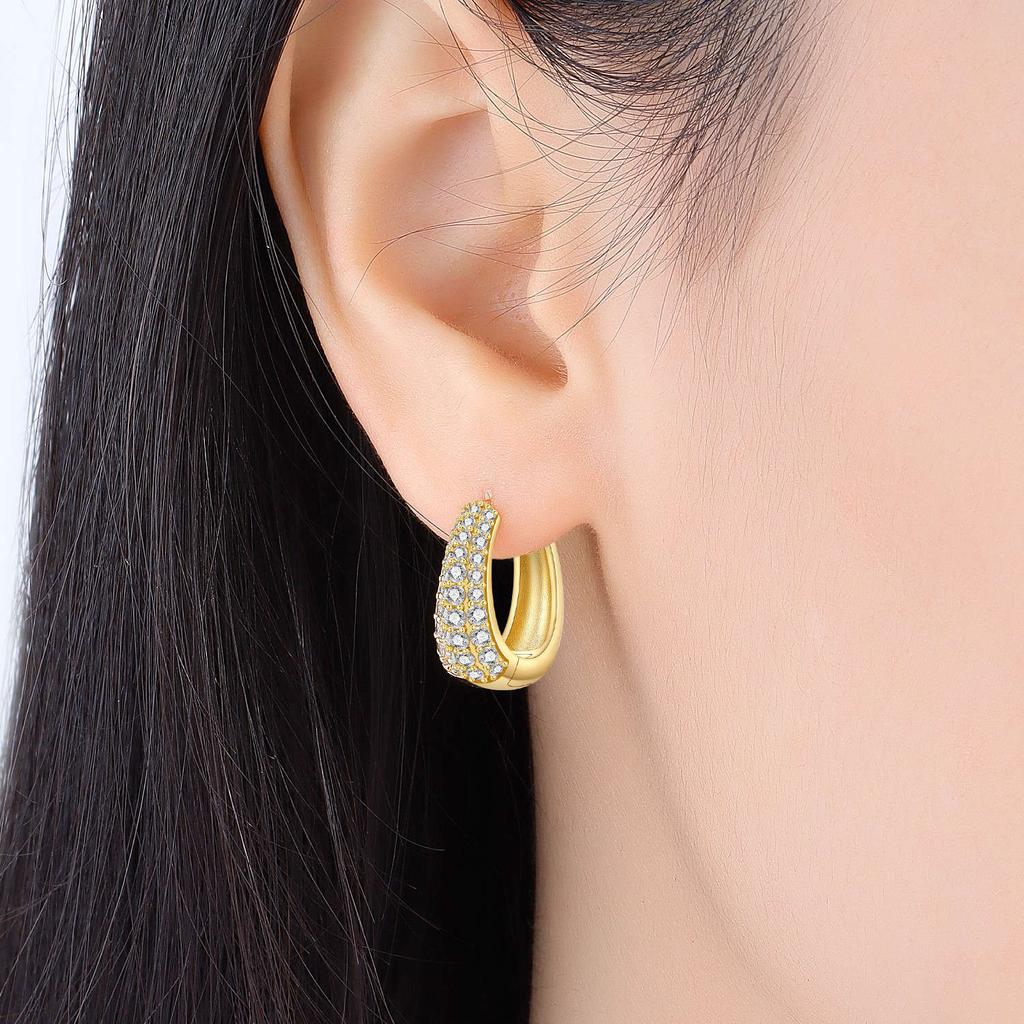 S925 Sterling Silver Golden Minimalist Foundation Earrings Hoop Earrings Women Jewelry Original Trendy Anniversary Gifts