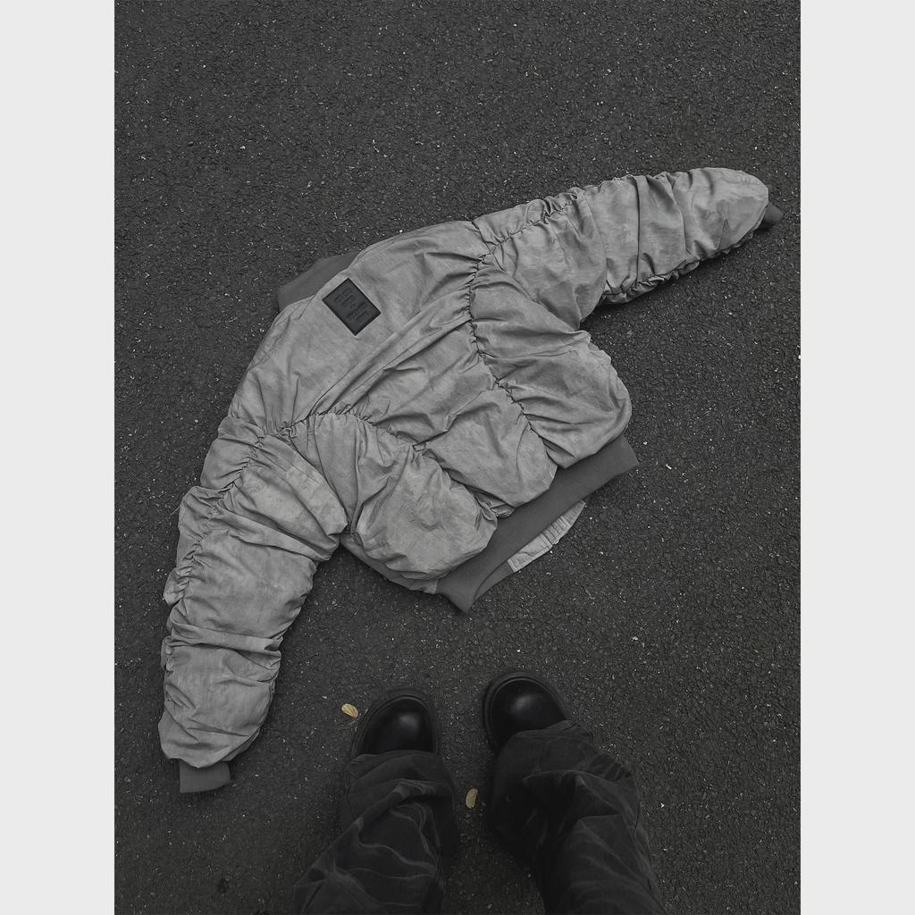 American Style Pleated Cotton Coat: Men's Winter Flight Suit, Loose Warm Baseball Jacket