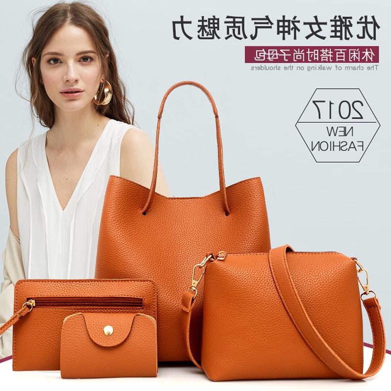 2024 Spring Lychee Grain Women's Fashion Large Handbag & Crossbody Bucket Bag Set