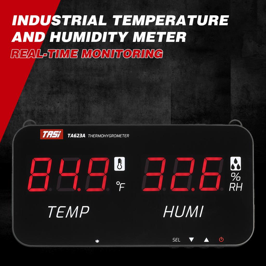Intelligent Temperature Humidity Meter with LED Digital Display Screen Wall Mounted Digital Thermometer Hygrometer