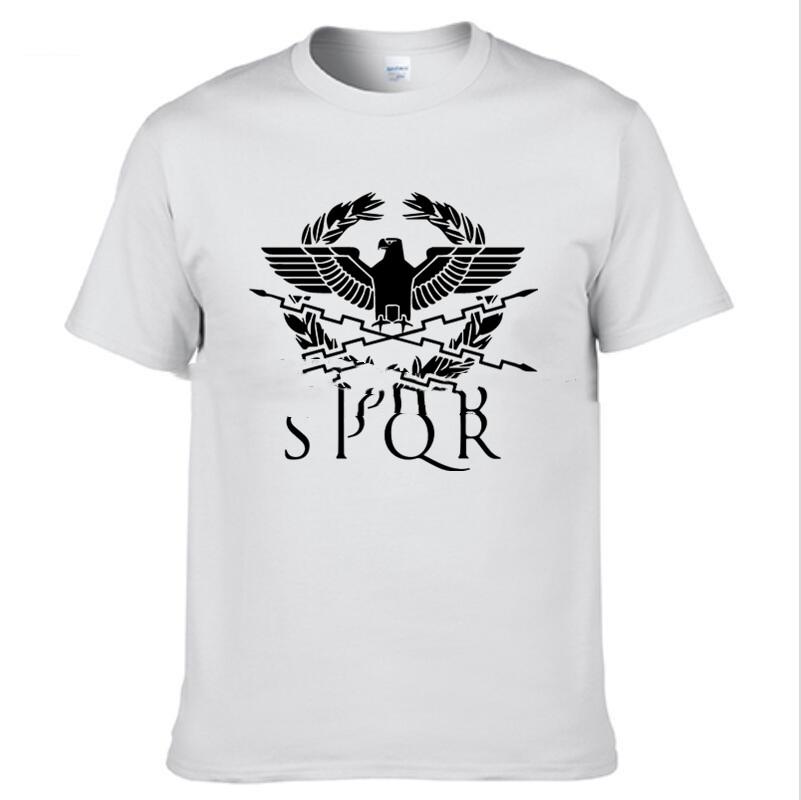 

Летняя футболка SPQR Римская Империя Гладиатор Золотой Орел Мужская Повседневная Футболка с Коротким Рукавом и Круглым Вырезом Футболка Топ Харадзюку 100% хлопок 4XL