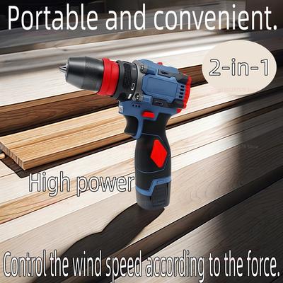 16.8V 2in1 LithiumBrushlessDrill Electric Screwdriver Cordless Power Tool for Home DIY Furniture Installation Automotive Repairs
