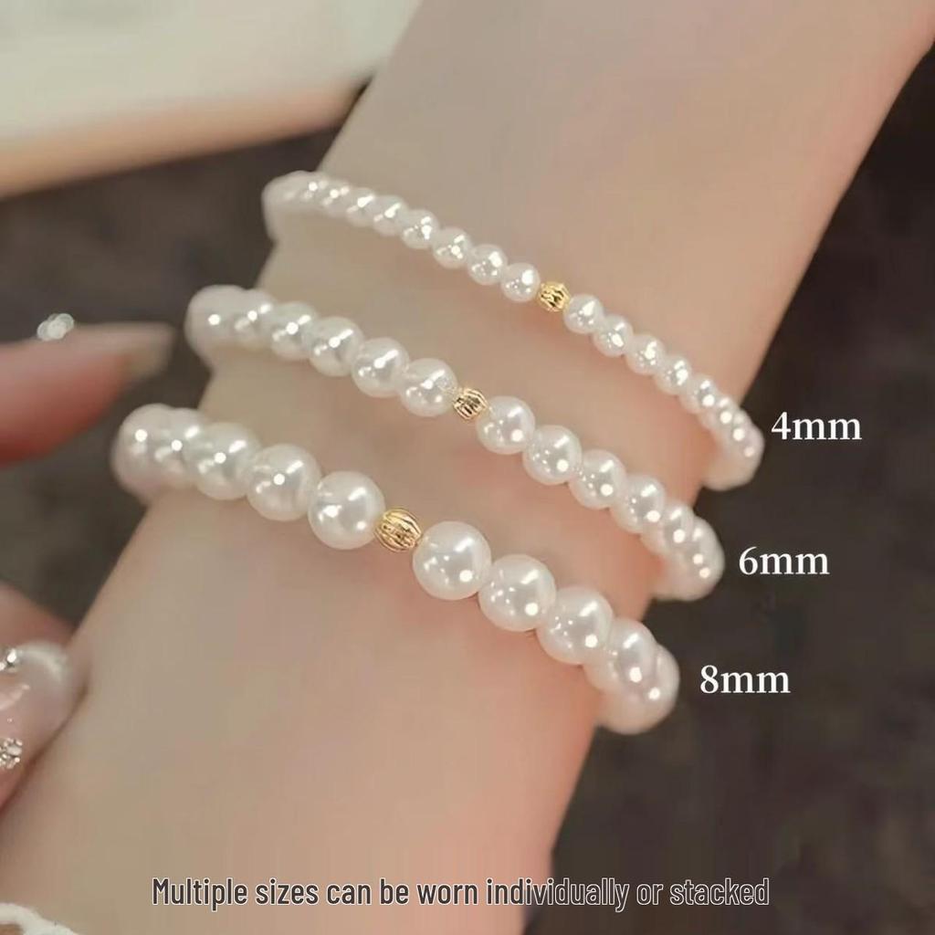 Shi Family Pearls: Exquisite High-End Lucky Bead Elastic Bracelet for Besties