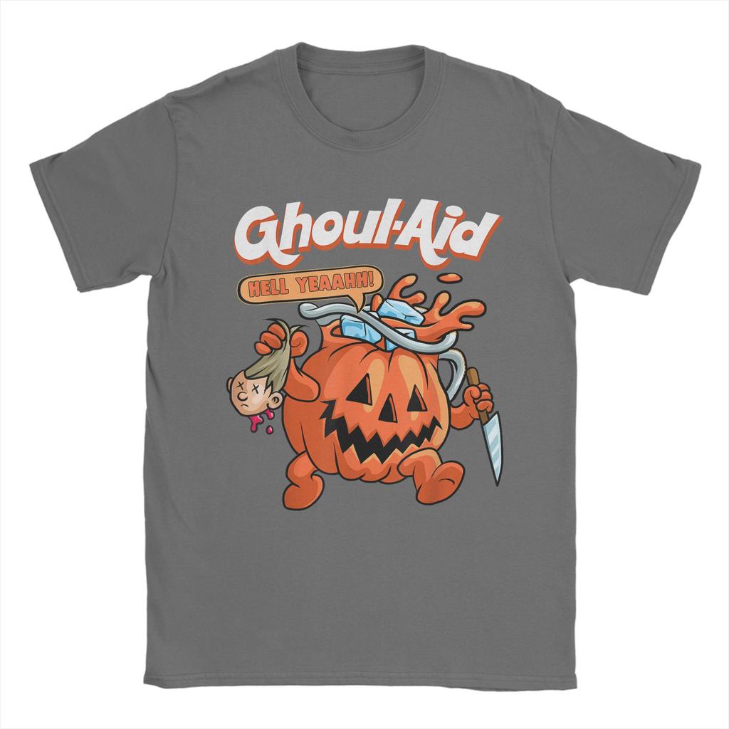 Cool Ghoul Aid Funny Ghoul Pumpkin Cute Meme Halloween T Shirt  Fashion T Shirts Short-Sleeve Tops Summer Plus Size 5XL Clothing