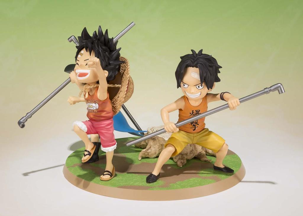 TAMASHII NATIONS Figuarts ZERO ONE PIECE Luffy Ace Sabo Promise 90 mm PVC ABS bemalte komplette Figur – Stiefbruder – ca.. &