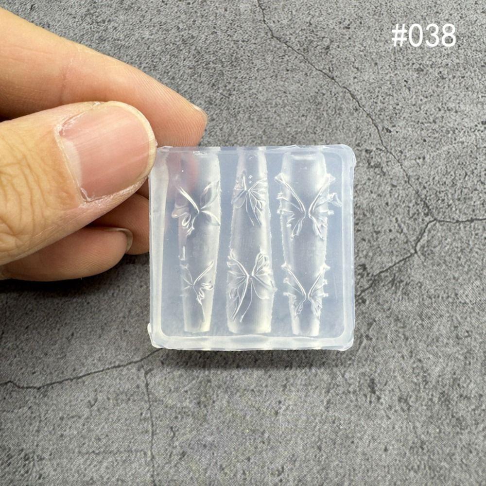 With Box Nailart Mold Transparent Silicone Template New Nail Art Template  Nail Decoration