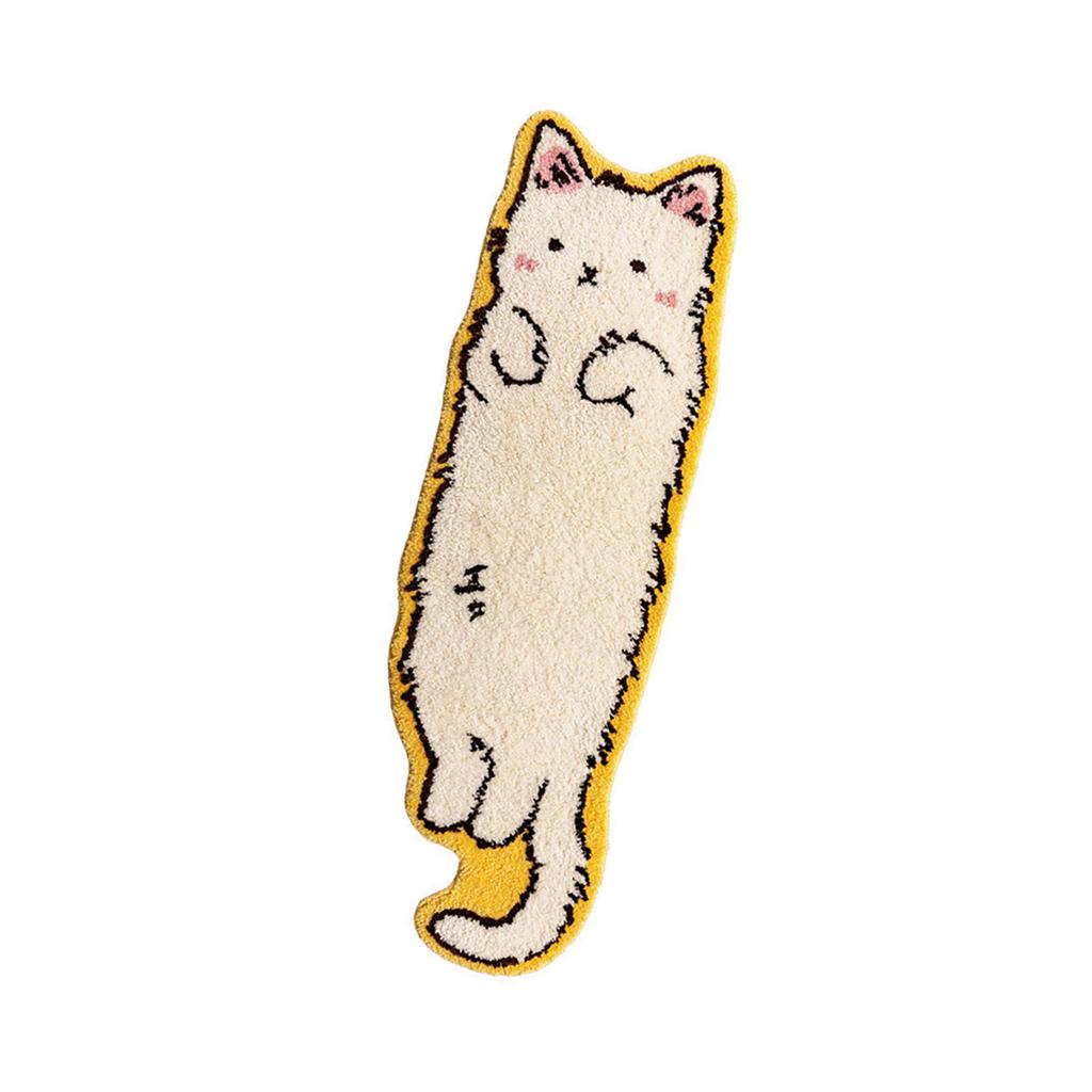 Washable Polyester Area Rugs for Bedroom Cute and Funny Children's Carpet in Irregular Shape Cat Entryway Rug