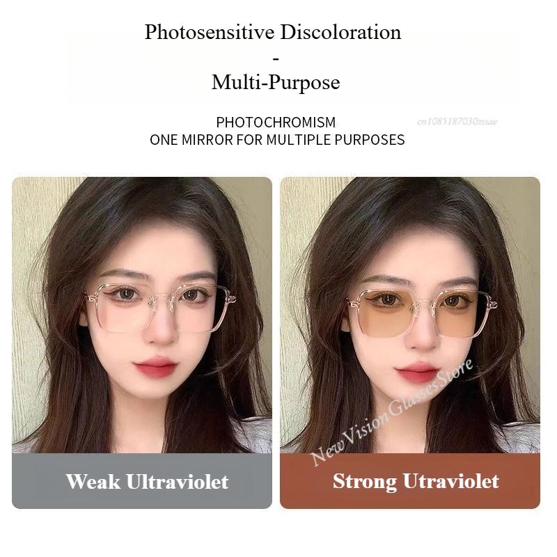 Trendy Fashionable Reading Glasses Women Anti Blue Light Presbyopia Eyewear High-Definition Unisex Transparent Frame Eyeglasses