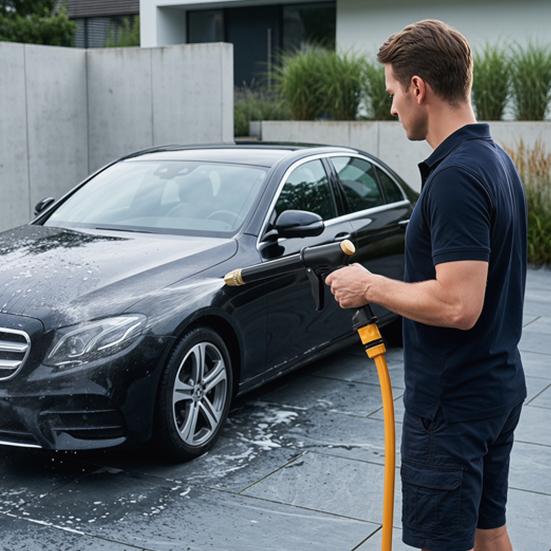 Garden Hose Nozzle with Foam Cannon, Quick Connectors, Heavy Duty Car Wash Nozzle, High Pressure Hose Nozzle for Washing Car Watering Plants Cleaning
