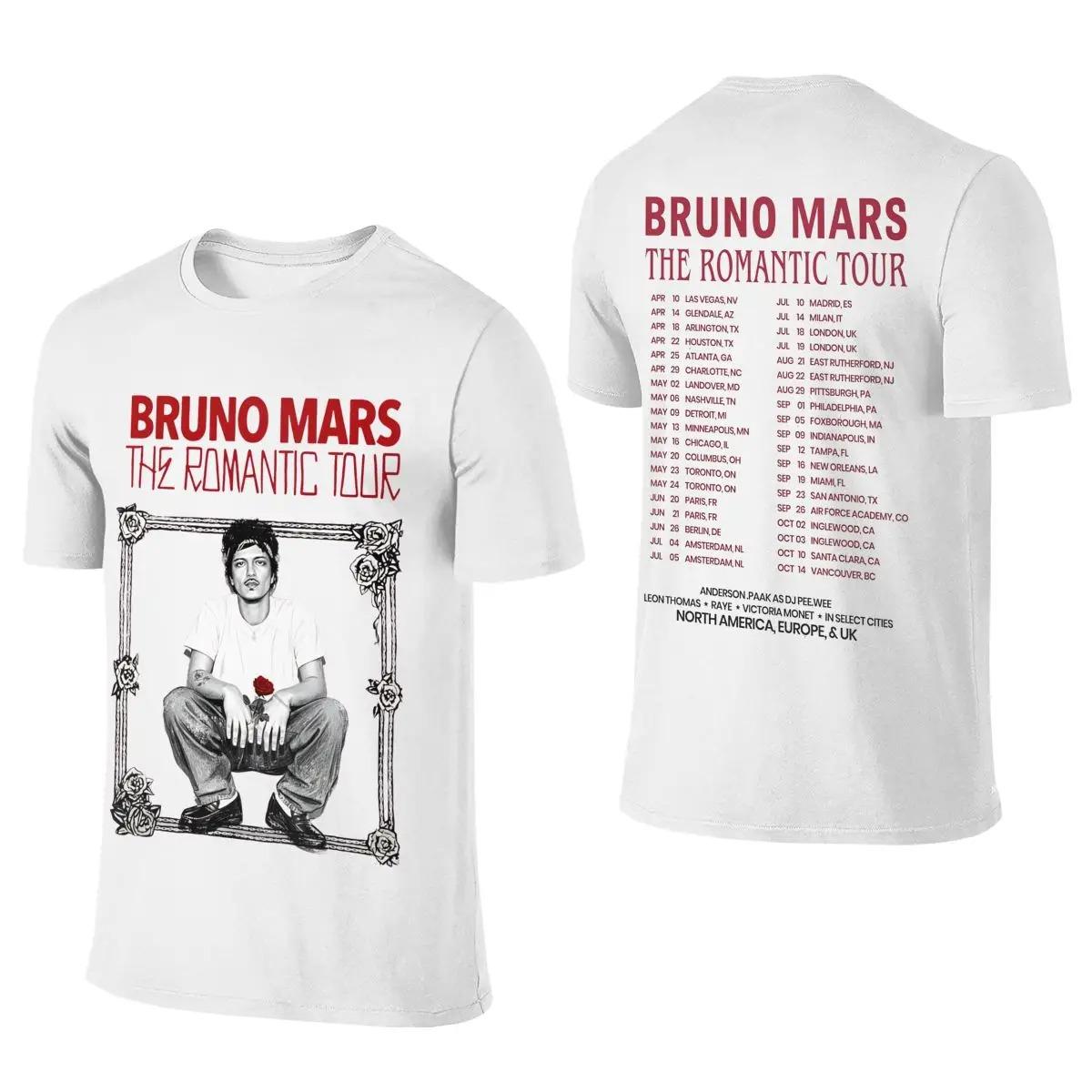 Fashion Hip Hop Clothes Heren Dames Bruno Mars The Romantic Tour 2026 Shirts Outfits Mode 100% Katoen T-shirt Tee Kleding Zomer Vrouwelijke Mannen Kleding S zwart