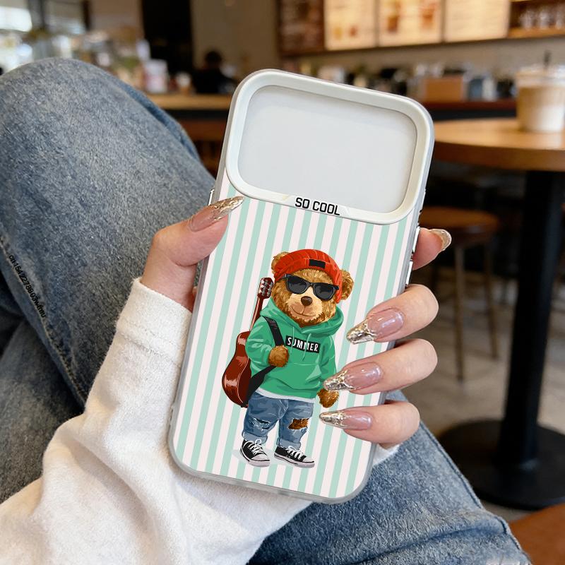 

Cool Cartoon Bear Striped Design Phone Case for Xiaomi Mi 15T 14T 14 13 12 12T 11 Lite Poco X7 X6 F7 F6 X5 F4 GT Pro Ultra 4G 5G Xiaomi 14T Pro 5G