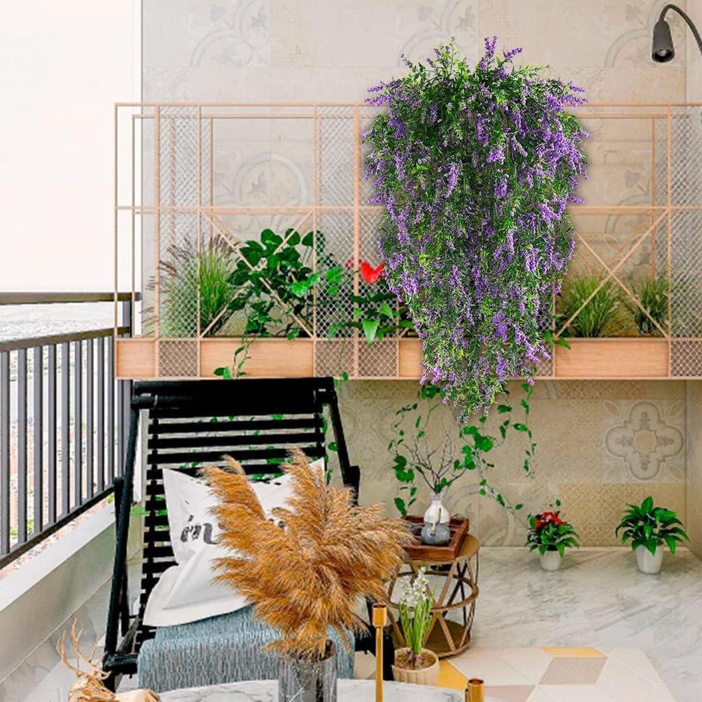 Artificial Hanging Flowers Fake Vine Garland Plants Hanging Baskets Garden Decorfor Home Wedding Party Outdoor Yard Wall