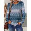 Women's T-shirt 3D Retro Ethnic Print Fashion Long Sleeve Round Neck Regular Top Holiday Weekend Spring Autumn