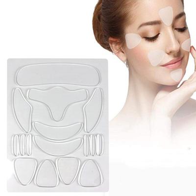 1 conjunto de adesivos antirrugas para rosto, testa, adesivos de silicone reutilizáveis, adesivos faciais noturnos para suavizar linhas de expressão, pés de galinha, hipoalergênicos