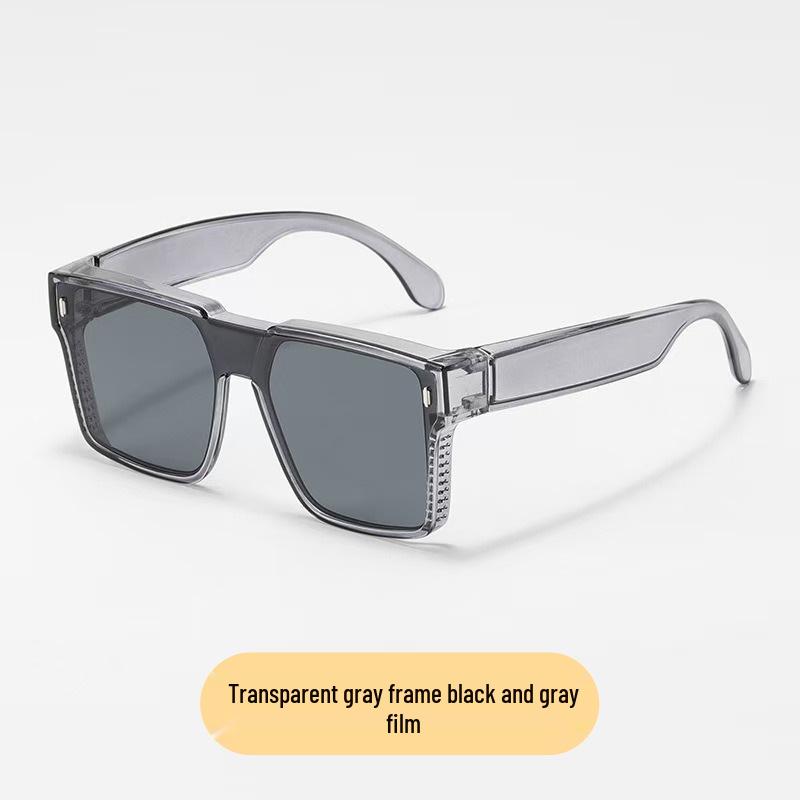 Men's Polarized Clip-On Sunglasses: Classic Square Frame, UV Protection for Prescription Glasses & Sunglasses