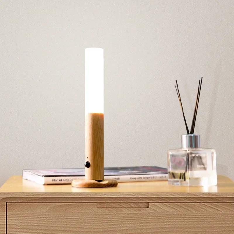 LED USB Night Light Magnetic Wall Lamp Kitchen Cabinet Closet Light Home Staircase Bedroom Table Move Lamp Bedside Lighting -1PC