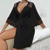 Sexy Chiffon Lace Nightgown - Sheer Temptation Robe for Women