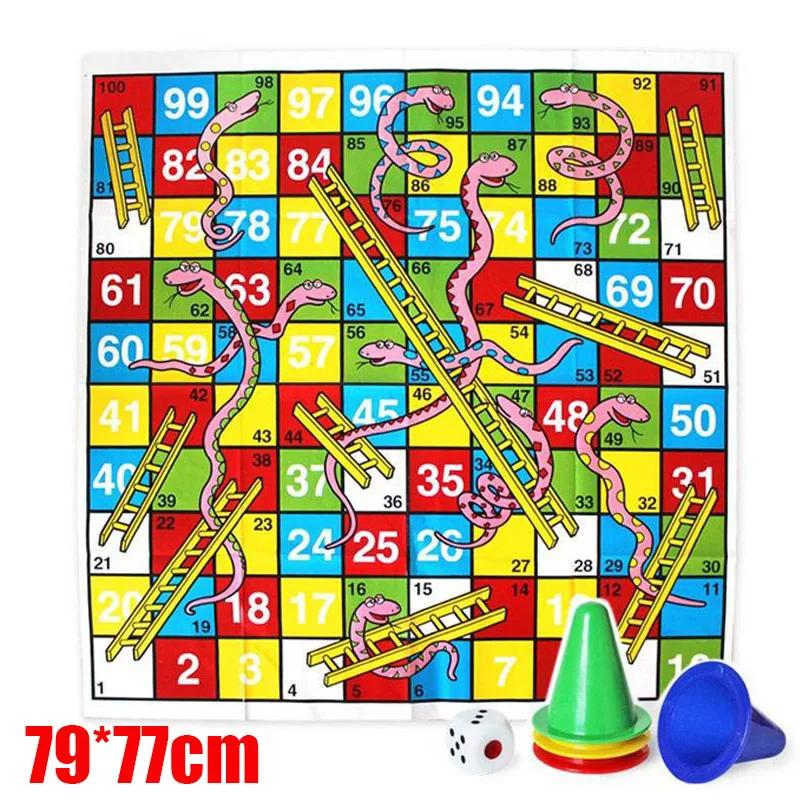Serpenti e Scale Giocattoli per Bambini Ludo Gioco da Tavolo Grande Dimensione Tappetino Puzzle QI Bordspellen Juegos De Mesa Jeux Enfant Giochi di Fe