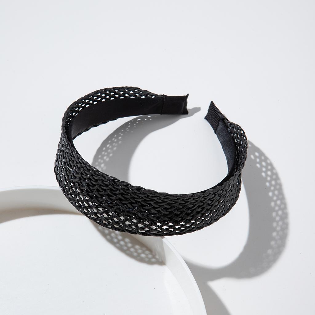 4cm Wide Headband Imitation Rattan Head Hoop Simple Style Hair Band Nonslip Knotted Headdress Hair Accessories For Women