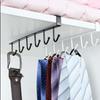 Iron Cabinet Storage Rack with 6 Multifunctional Nail-Free Hooks