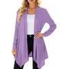 Women's Solid Color Long Sleeved Mid Length Cardigan Top Jacket