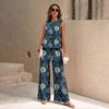 1116 New European and American Fashion Ethnic Geometric Tank Pants Set WN11+MRO6