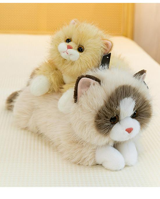 Gemütliche Katzen-Plüschpuppe - Niedliches Begleitkissen & Beruhigendes Geschenk für Mädchen