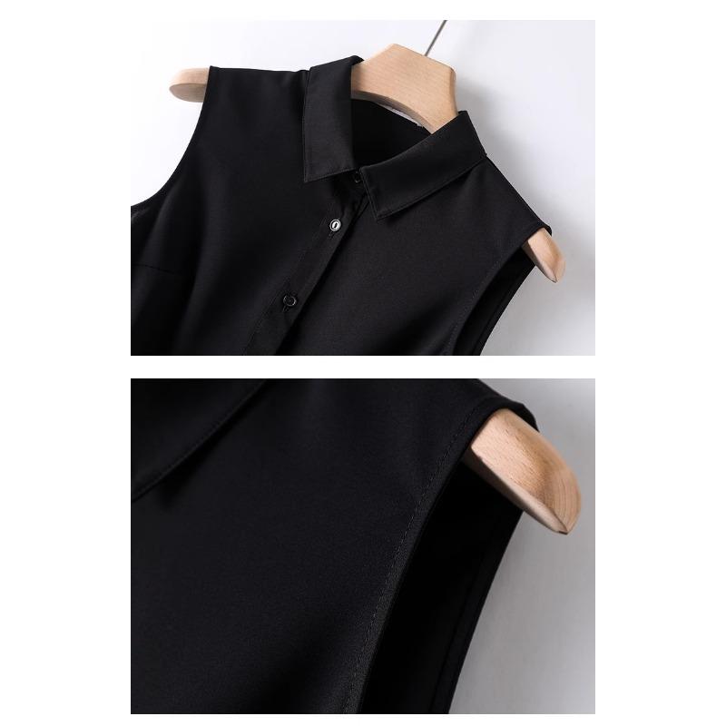 Sleeveless Summer Women Shirt Fashion Casual Loose Top Base Vest Elegant Lapel Office Streetwear Slim Fit Solid Color Blouse Basic Clothing