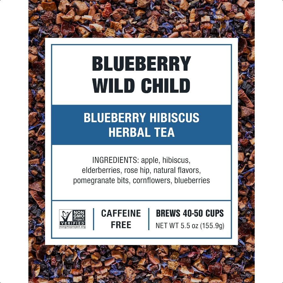 Tiesta Tea Blueberry Wild Child Loose Leaf Blueberry Hibiscus Herbal Tea Premium nCaffeinated Blend Make Hot or Iced Brews Up T