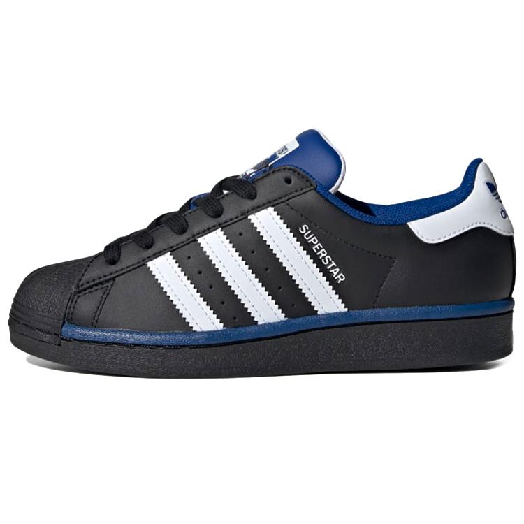 Adidas Originals Superstar J Low top Skateboard Shoes Black Blue Teenagers FV3665 35.5
