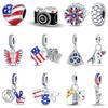 New 100% Copper Camera Usa Eagleamerica Charms Beads Fit Pandachoriginal Bracelet Diy Jewelry Souvenir Gift