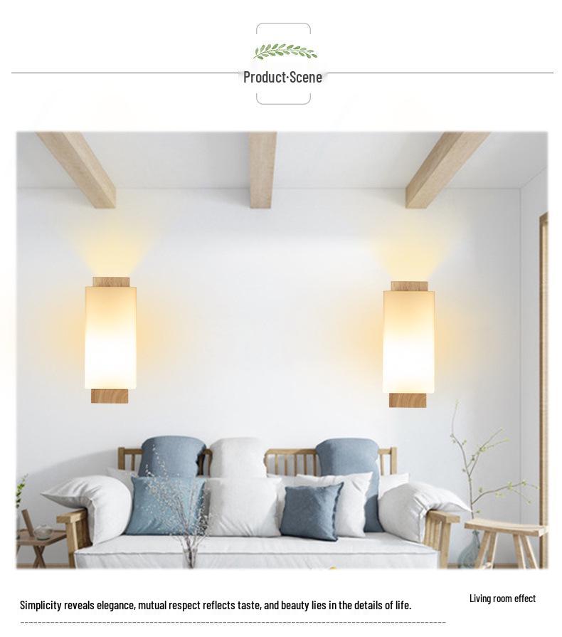 Modern Minimalist LED Wood Wall Lamp for Bedroom, Living Room, Corridor, Staircase, or Balcony