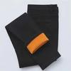 Women's Plush High-Waist Slim-Fit Cotton Jeans for Autumn/Winter