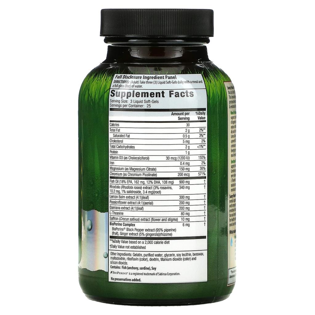 Irwin Naturals, Sunny Mood with Rhodiola, 75 liquid softgels