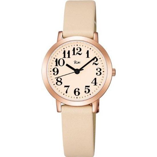 SEIKO wristwatch RIKIWATANABE curve-free mineral glass everyday waterproof quartz cowhide (calf) AKQK410 ladies