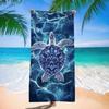 Zeeschildpad Familie Strandlaken Hart Zand Ontwerp Sneldrogend Absorberend Handdoek voor Zomervakantie